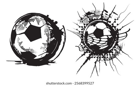 Illustration soccer ball. Vector drawing.