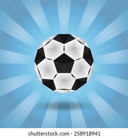 illustration of a soccer ball in the vector in low polygon style