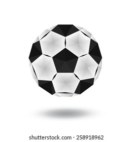 illustration of a soccer ball in the vector in low polygon style
