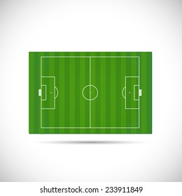 Illustration of a soccer field hovering isolated on a white background.