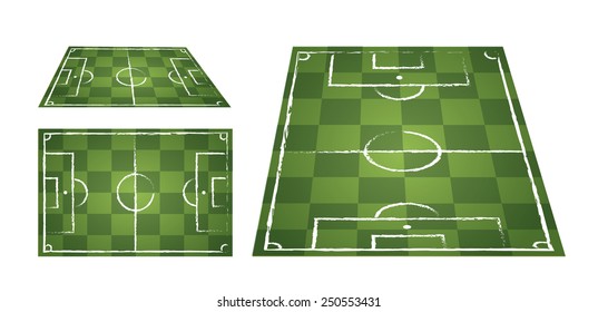 Illustration of a soccer field set