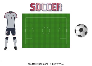 Illustration of Soccer Items Collection