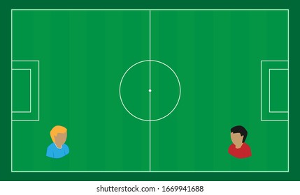 illustration of a soccer match field