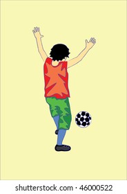 The illustration of a soccer player