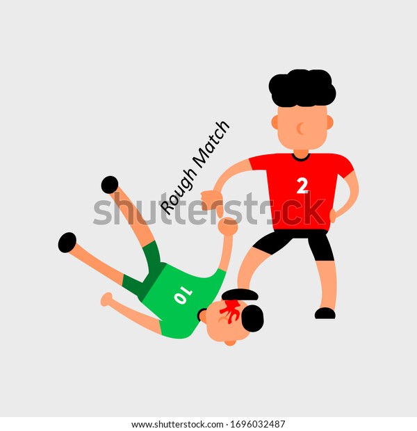 サッカー選手のキャラクターのイラスト 粗野な演技をするサッカー選手 のベクター画像素材 ロイヤリティフリー