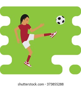 Illustration of soccer player in flat design style. eps10