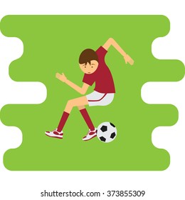 Illustration of soccer player in flat design style. eps10