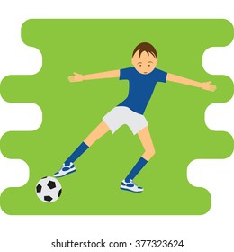 Illustration of soccer player in flat design style. eps10