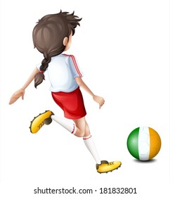 Illustration of a soccer player from Ireland on a white background