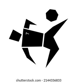 Illustration of a soccer player kicking a ball with a somersault celebration, like C. Ronaldo