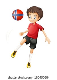 Illustration of a soccer player from Norway on a white background