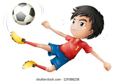 Illustration of a soccer player on a white background