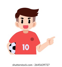 Illustration of a soccer player pointing