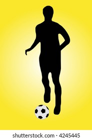 illustration of a soccer player running with a ball
