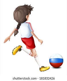 Illustration of a soccer player from Russia on a white background