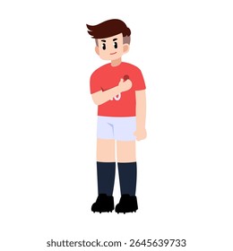 Ilustração de um jogador de futebol saudando