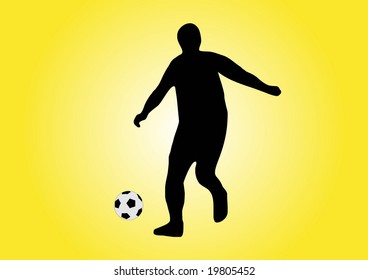 illustration of a soccer player shooting a ball