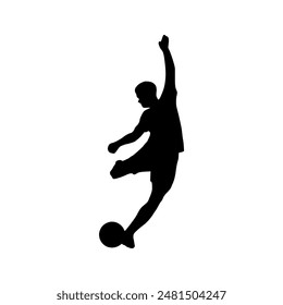 Illustration of Soccer Player Silhouette. Football player