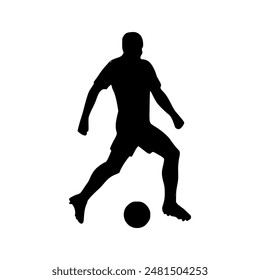 Illustration of Soccer Player Silhouette. Football player