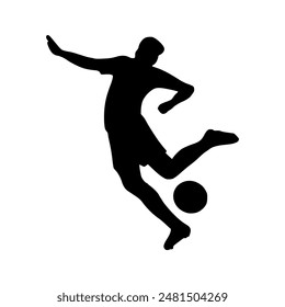 Illustration of Soccer Player Silhouette. Football player
