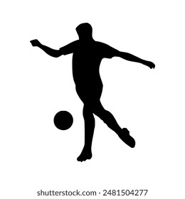 Illustration of Soccer Player Silhouette. Football player