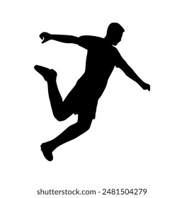 Illustration of Soccer Player Silhouette. Football player