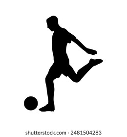 Illustration of Soccer Player Silhouette. Football player