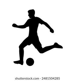 Illustration of Soccer Player Silhouette. Football player