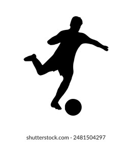 Illustration of Soccer Player Silhouette. Football player