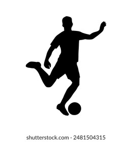 Illustration of Soccer Player Silhouette. Football player