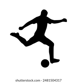 Illustration of Soccer Player Silhouette. Football player