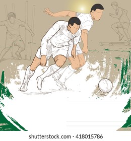 illustration of soccer players. soccer background design.