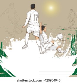 illustration of soccer players. soccer background design.