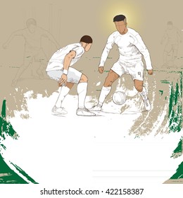 illustration of soccer players. soccer background design.
