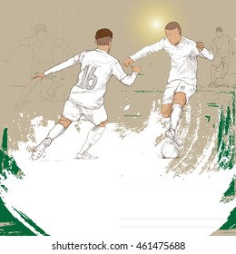 illustration of soccer players. soccer background design.