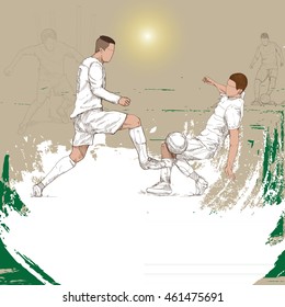 illustration of soccer players. soccer background design.
