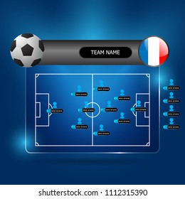 Illustration Of Soccer Team Line Up Board Vector