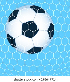 Illustration of the soccerball in the net