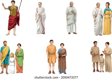 Illustration of social classes in ancient rome