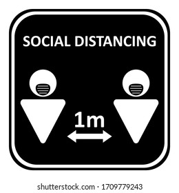 Ilustración del distanciamiento social, mantener la distancia para protegerse de las enfermedades.