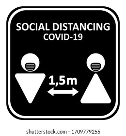 Ilustración del distanciamiento social, mantener la distancia para protegerse de las enfermedades.