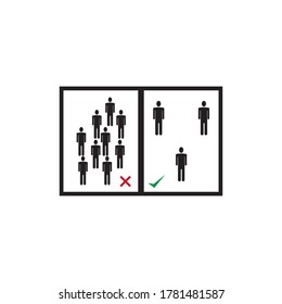 Illustration Social distancing, keep distance in public society people to protect from COVID-19 coronavirus outbreak spreading concept.
