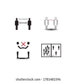 Illustration Social distancing, keep distance in public society people to protect from COVID-19 coronavirus outbreak spreading concept.