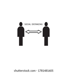 Illustration Social distancing, keep distance in public society people to protect from COVID-19 coronavirus outbreak spreading concept.