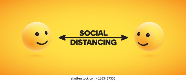 Ilustración para el distanciamiento social, vector 