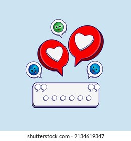 Illustration of a social media message that gets a lot of good comments