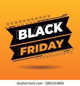 illustration for social media post with labels about black friday promotion in yellow on black bands
