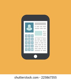 Illustration social media website with person profile - vector