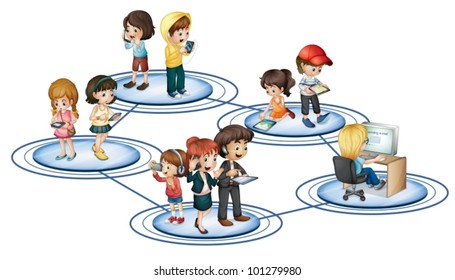 Illustration of social network convept