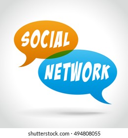 Illustration of social network speech bubbles design